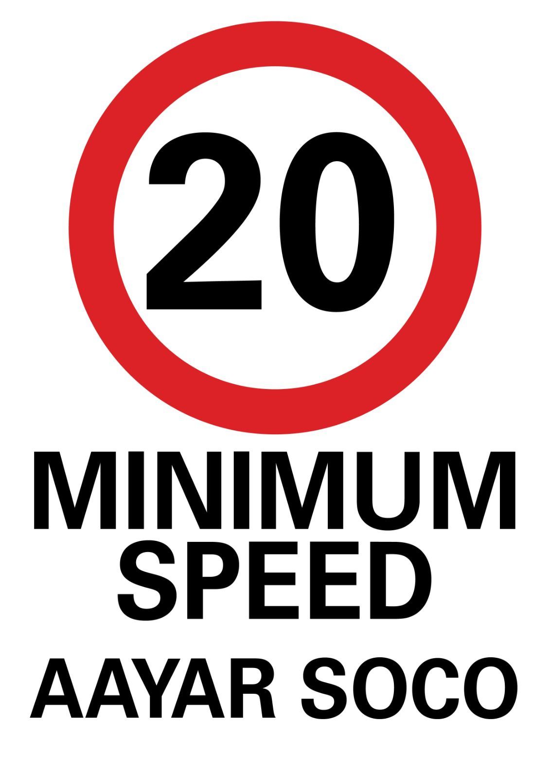 Minimum speed sign