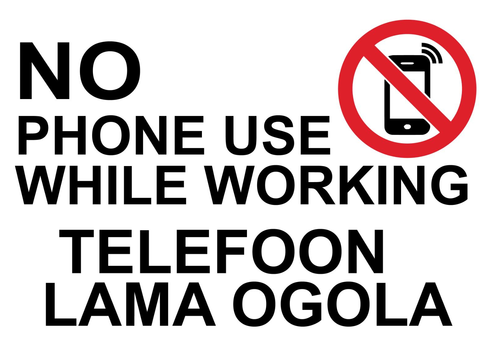 No phone use sign